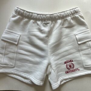 Indiana University White Shorts With Logo